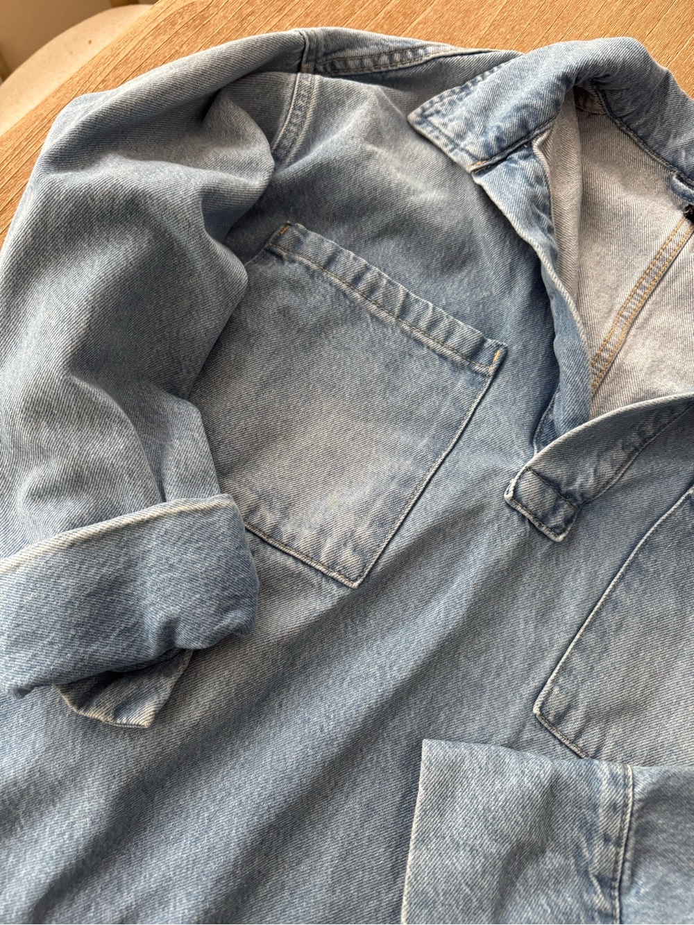 Light Blue Denim Jacket - Casual Women’s Overshirt
